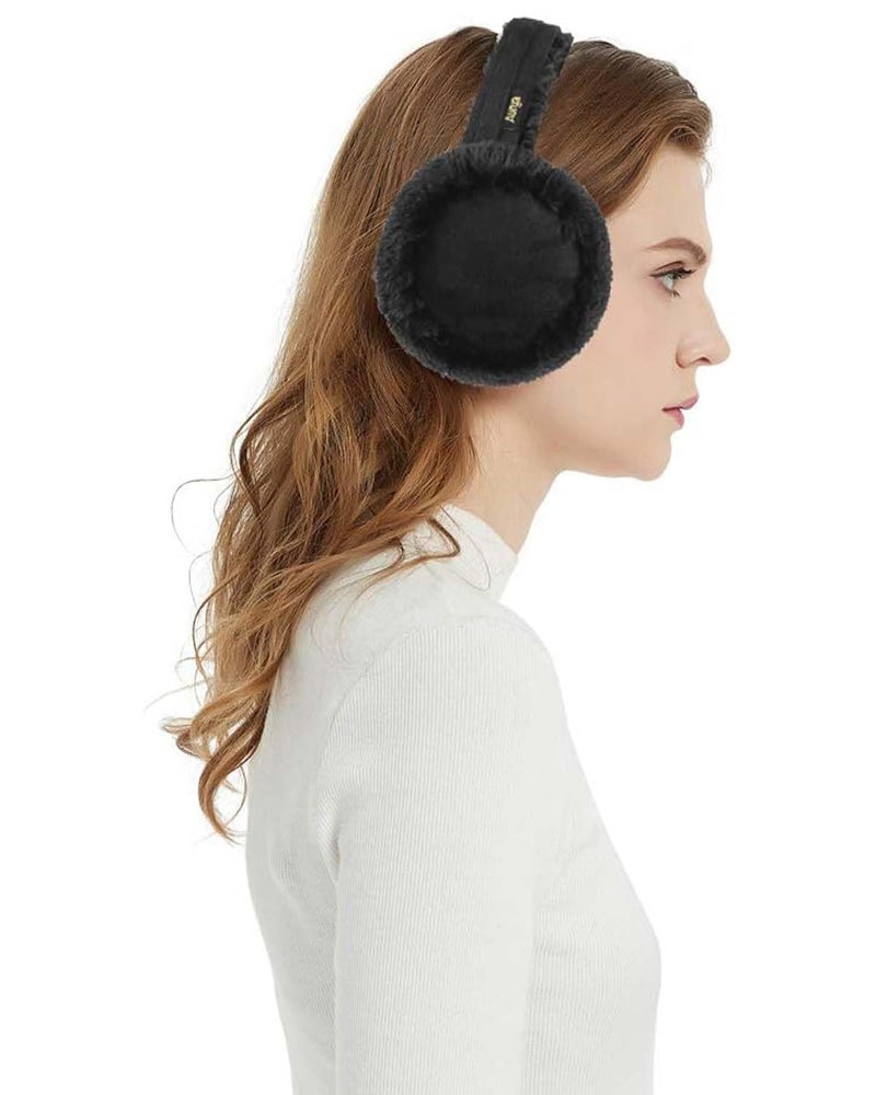 Aurya Ear Muffs - Classic Unisex Ear Warmer Winter Outdoor Earmuffs for Women (Black, Standard) - Image 5
